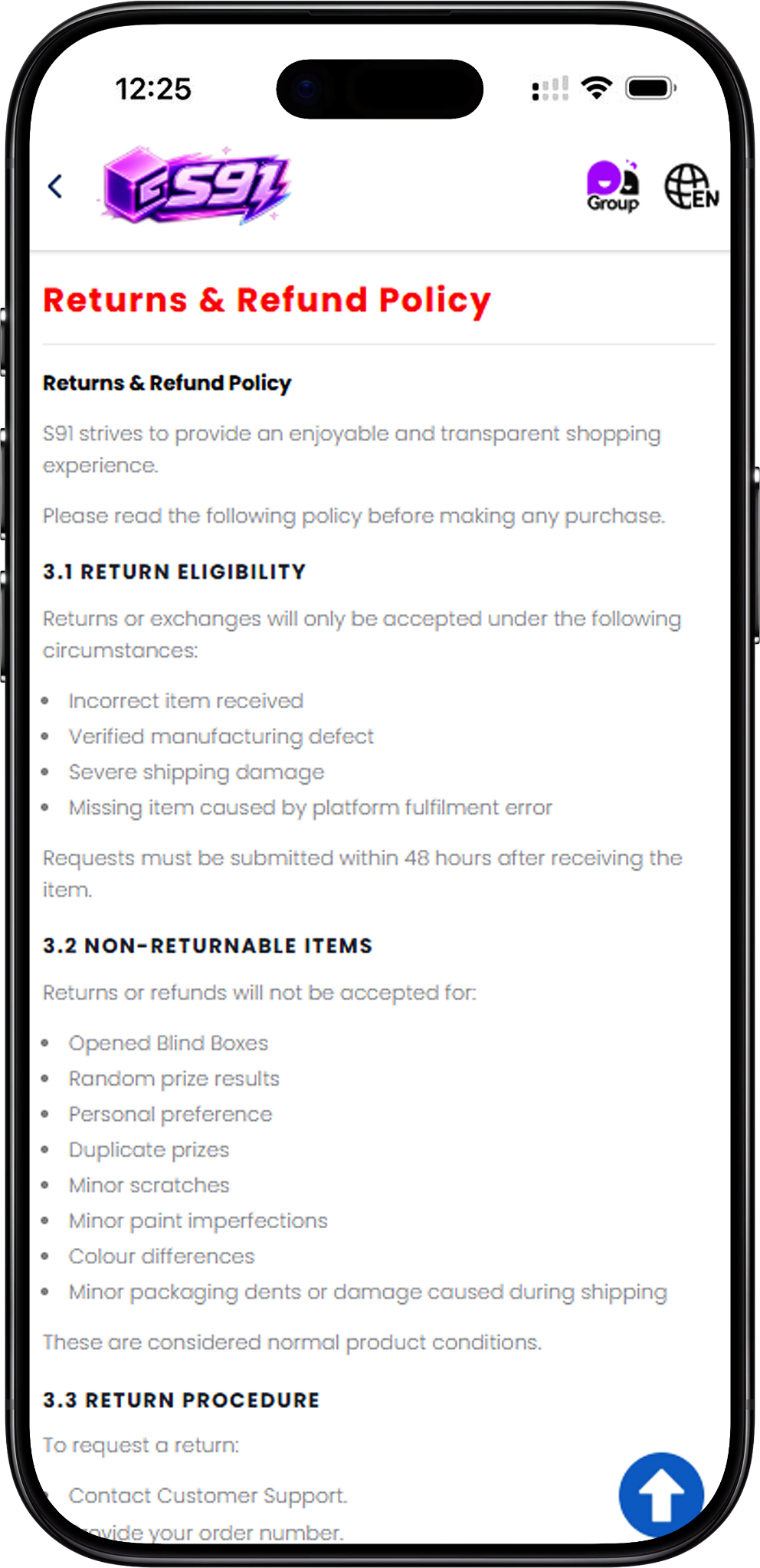 S91BOX Returns & Refund Policy and Return Eligibility